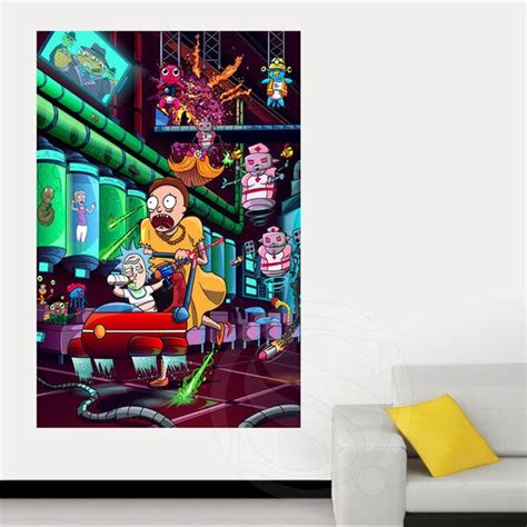 New Arrive Rick And Morty Canvas Silk Poster For Home Decor Custom