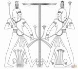 Coloring Pharaoh Egyptian Library Clipart Line sketch template