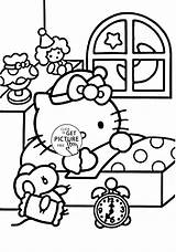 Coloring Pages Kitty Hello Girls Sleep Kids Printable Ready Wuppsy Colouring Over Print Printables Characters Girl Cartoon sketch template