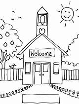 Coloring School House Welcome Pages Back Dollhouse Printable Garage Kids Color Sheet Getcolorings Print sketch template