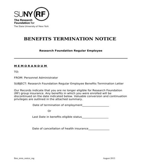 employment termination letters   ms word