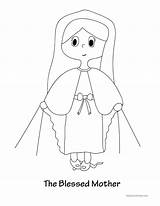 Blessed Mother Coloring Sheet Kids sketch template