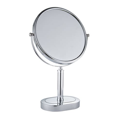 magnifying makeup mirror brass stainless steel silver chrome