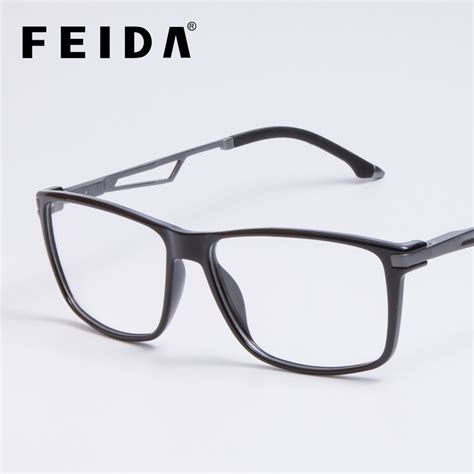 vintage square titanium eyeglasses frames mens clear glasses with