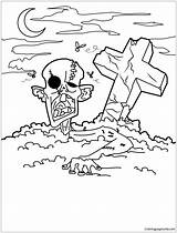 Coloring Pages Graveyard Zombie Cemetery Color Getcolorings Holidays Coloringpagesonly sketch template