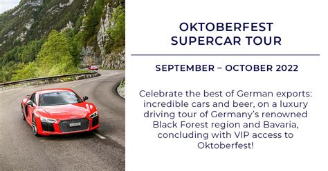 luxury oktoberfest package and supercar driving tour of