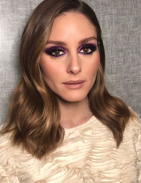 Olivia Palermo Purple Glitter Smokey Eye Night Time Makeup Look 🔥🔥🔥