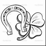 Drawing Copy Clover Horseshoe Leaf Four Getdrawings Shoe Horse sketch template