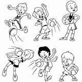 Dodgeball Playing Cartoon Kids Vector Clip Illustrations イラスト Similar Outline Si する ボード 選択 sketch template