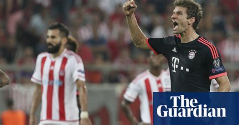 bayern munich and thomas müller fire early warning at olympiakos