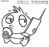 Coloring Phone Cell Pages Popular sketch template