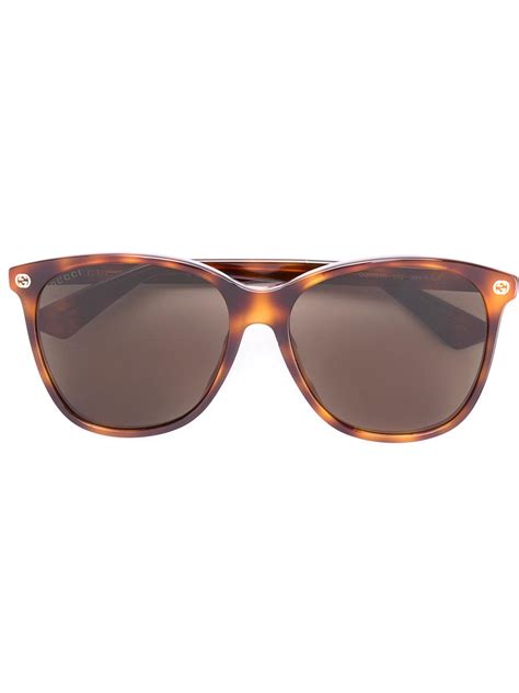 gucci oversize gradient round sunglasses in brown lyst