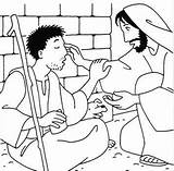 Jesus Bartimaeus Heals Blind 69kb sketch template