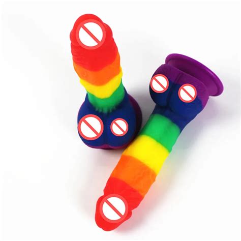 nouvelle conception médicale arc en ciel en silicone gode femmes sexe