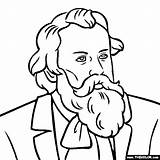Brahms Coloring Johannes Thecolor Composers sketch template
