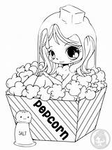 Popcorn Coloring Bath Skin Girl Try Says Good Color Childhood sketch template