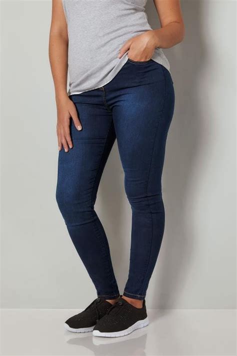 indigo blue skinny stretch ava jeans plus size 16 to 28
