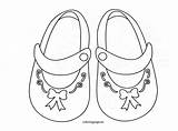 Baby Coloring Shoes Girl Booties Pages Printable Shoe Color Print Bow Getcolorings sketch template