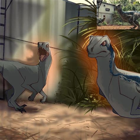 Pin By T Rekt On Extinction Art Blue Art Jurassic Park Raptor