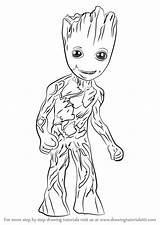 Groot Coloring Baby Drawing Marvel Draw Pages Step Comics Drawings Avengers Drawingtutorials101 Disney Tutorials Superheroes Colouring Color Kids Wanda Learn sketch template