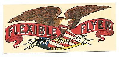 vintage flexible flyer sled decal   stock antique price guide details page