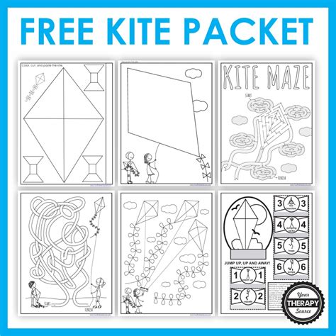kite coloring pages   kite printables  therapy source