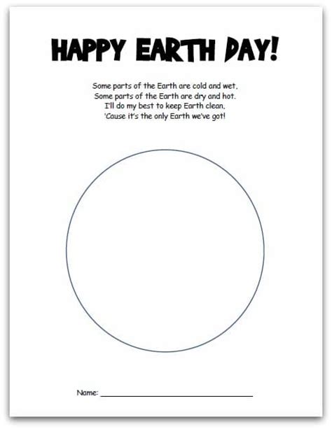 earth day crafts printable project  poem  simple