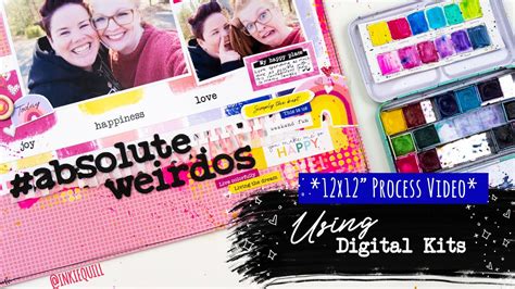 scrapbooking layout  digital kits absolute weirdos