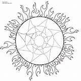 Printable Coloring Pages Sun Native American Adult Pagan Wiccan Color Wolf Mandalas Symbols Dreamcatcher Size Printables Drawing Colouring Mandala Books sketch template