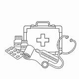 Medical Instruments Outline Coloring Logo sketch template