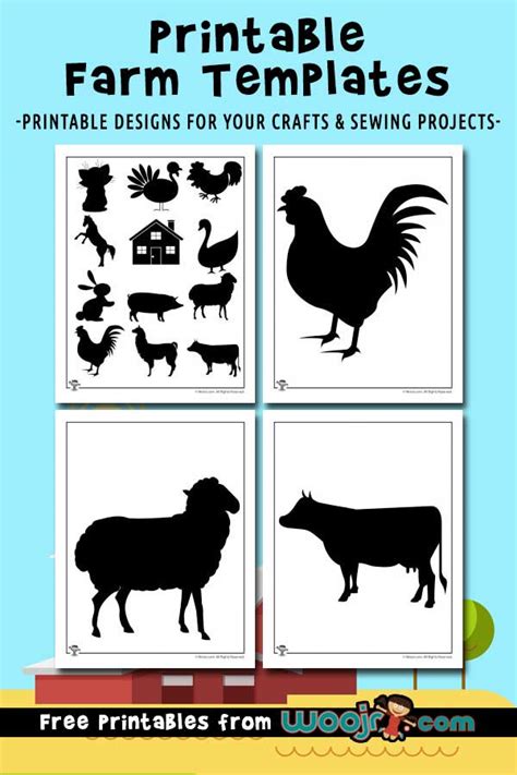 printable farm templates  shapes woo jr kids activities