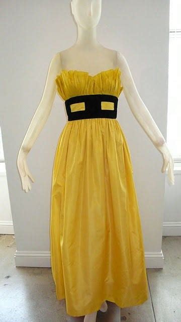 loris azzaro yellow silk taffeta gown  sale  stdibs