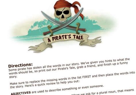 mad libs style pirates tale pirate books abc academy pirate