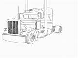 Peterbilt Coloring Semi Truck Pages Drawing Trucks Printable Big Sketch Sheet Rig Drawings Kenworth Colouring Sheets Kids Tractor Template Designs sketch template