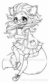 Girl Coloring Chibi Fox Pages Yampuff Lineart Deviantart Anime Cute Color Sheets Drawings Colouring Books Manga Choose Board Adult Printable sketch template