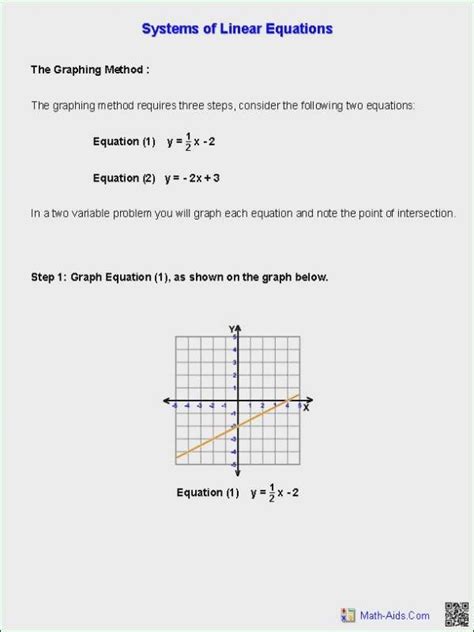 graphing systems  equations worksheet
