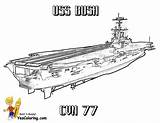 Coloring Pages Carrier Ship Wwii Aircrafts Aircraft Navy Popular sketch template
