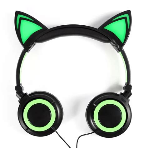 buy  cute glow wired cat ear headphones  girls led cat ears headphone