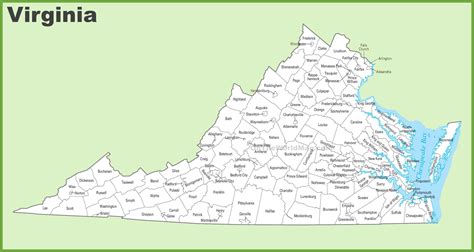 virginia county map