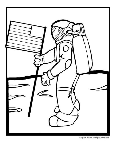 moon landing coloring page