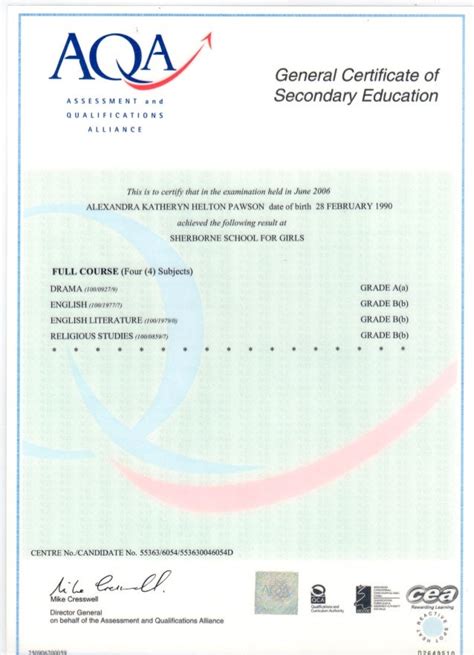 aqa assessment  qualifications alliance gcse general certificat