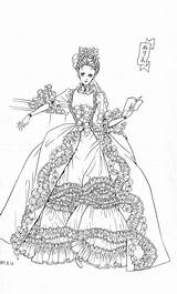 Antoinette Marie Coloring Pages Manga Rococo Drawing sketch template