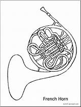 French Horn Coloring Drawing Getdrawings Getcolorings sketch template