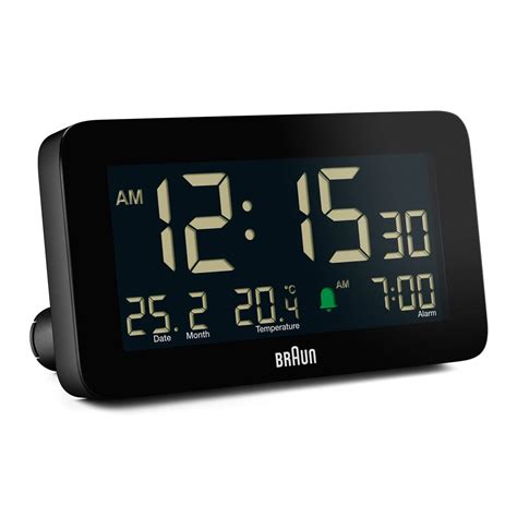 bc braun digital alarm clock black braun clocks