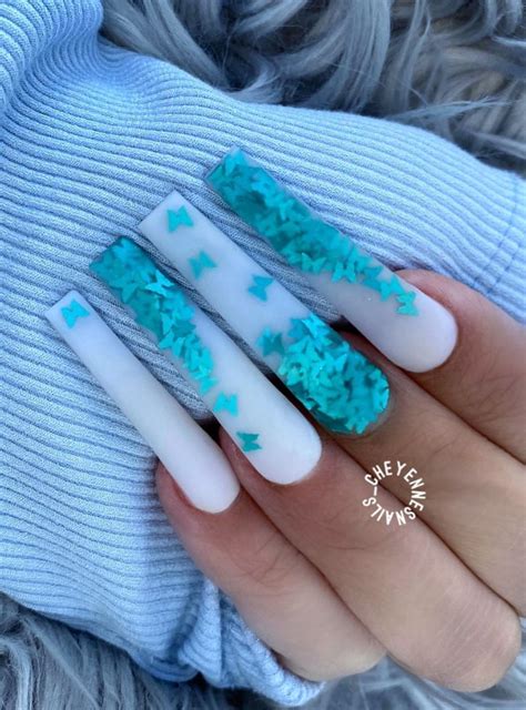 trendy summer nails ideas hot acrylic blue coffin nails design mycozylivecom