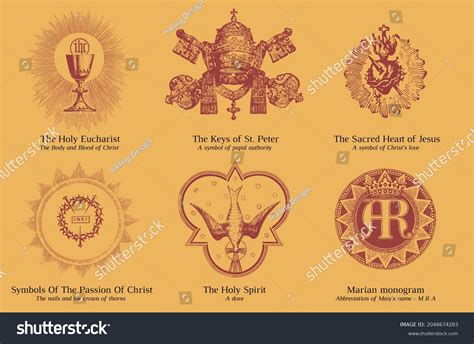 catholic symbols images stock  vectors shutterstock