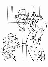 Dunk Slam Coloring Girl Basketball Pages Color Getdrawings sketch template