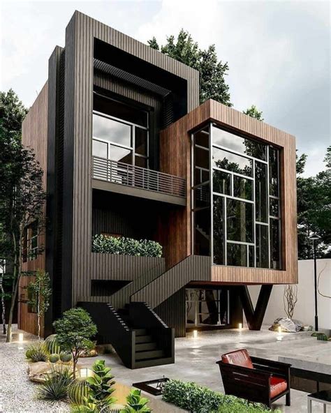 fachada de casa moderna em madeira  vidro modern exterior house designs dream house exterior