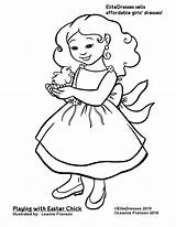 Little Girl Coloring Pages Getcolorings Color sketch template