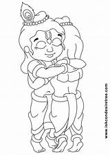 Krishna Drawing Line Balarama Sri sketch template